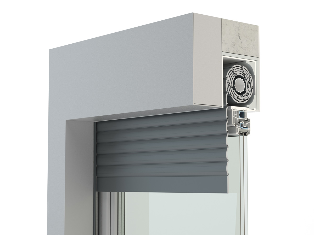 Detalle técnico de cajonera de persiana aislada con sistema de control térmico CLIMALIT