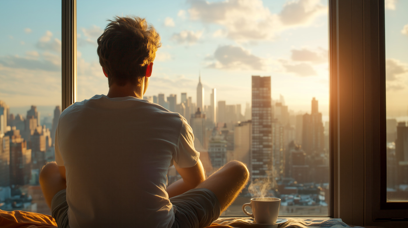 Vista urbana desde una ventana con aislamiento acústico